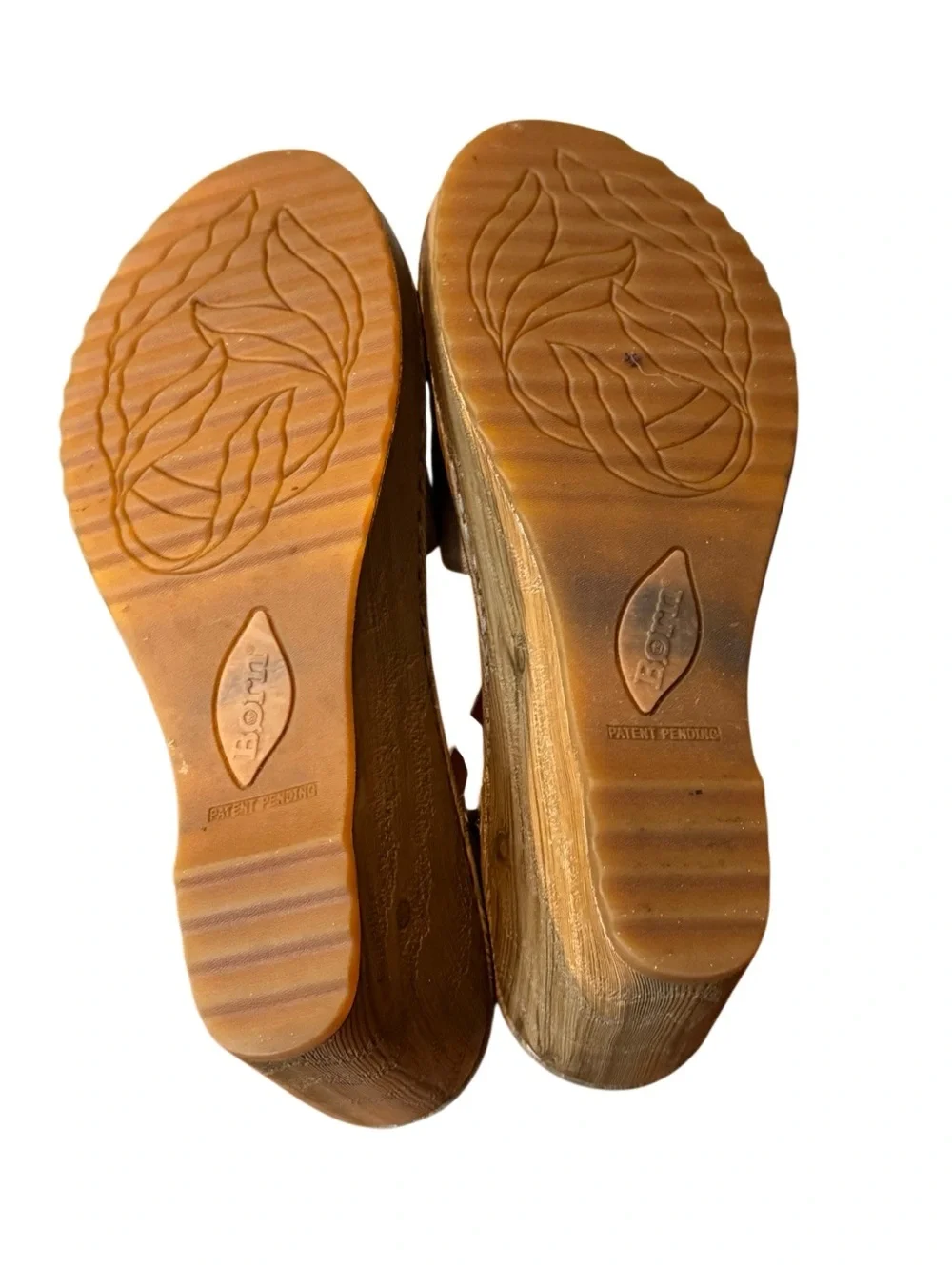 Born Nellie Hand-finished Leathers & Woodgrain-Inspired Platform Wedge Size 9